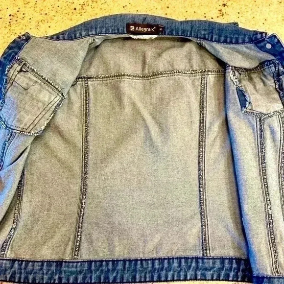 Allegra K Denim Vest - Size Small -  NWOT! - Picture 8 of 8